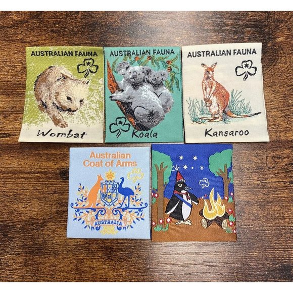 Girl Guides Australia Camping Australian Fauna Coat of Arms Ribbon Patch LOT 5 - Picture 2 of 6